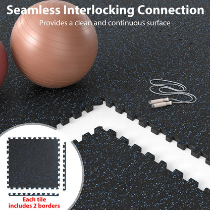 Interlocking Rubber Exercise Mat 48 Sq Ft Borders