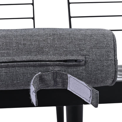 Modern outdoor sectional sofa in dark gray textured fabric with black metal frame on Tampa Home & Garden Store