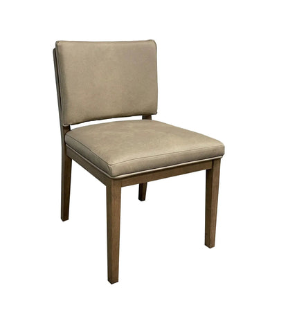 Soft Back Chair Set of 2 in Light Brown Finish