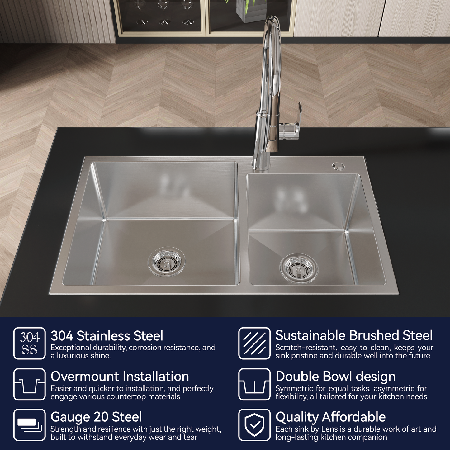New Double Bowl Sink and a Brushed Nickel Finish