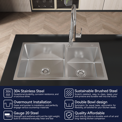 New Double Bowl Sink and a Brushed Nickel Finish