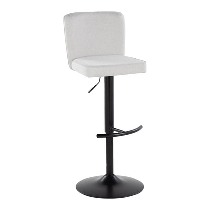 Barstool set with adjustable height, swivel, beige upholstery and rounded T footrest on Tampa Home & Garden Store