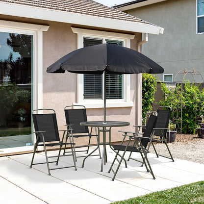 Outdoor Patio Dining Set with Folding Chairs