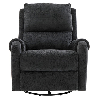 HouseOfZazla manual recliner massage chair with swivel rocker in charcoal gray textured fabric on Tampa Home & Garden Store