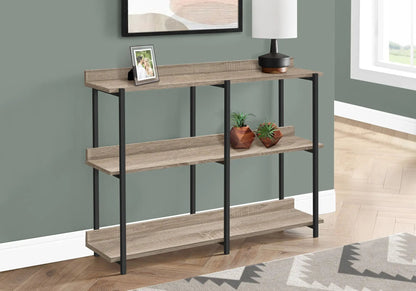 Accent console table in weathered wood with black metal legs for entryway Unique Piece Furniture on Tampa Home & Garden Store
