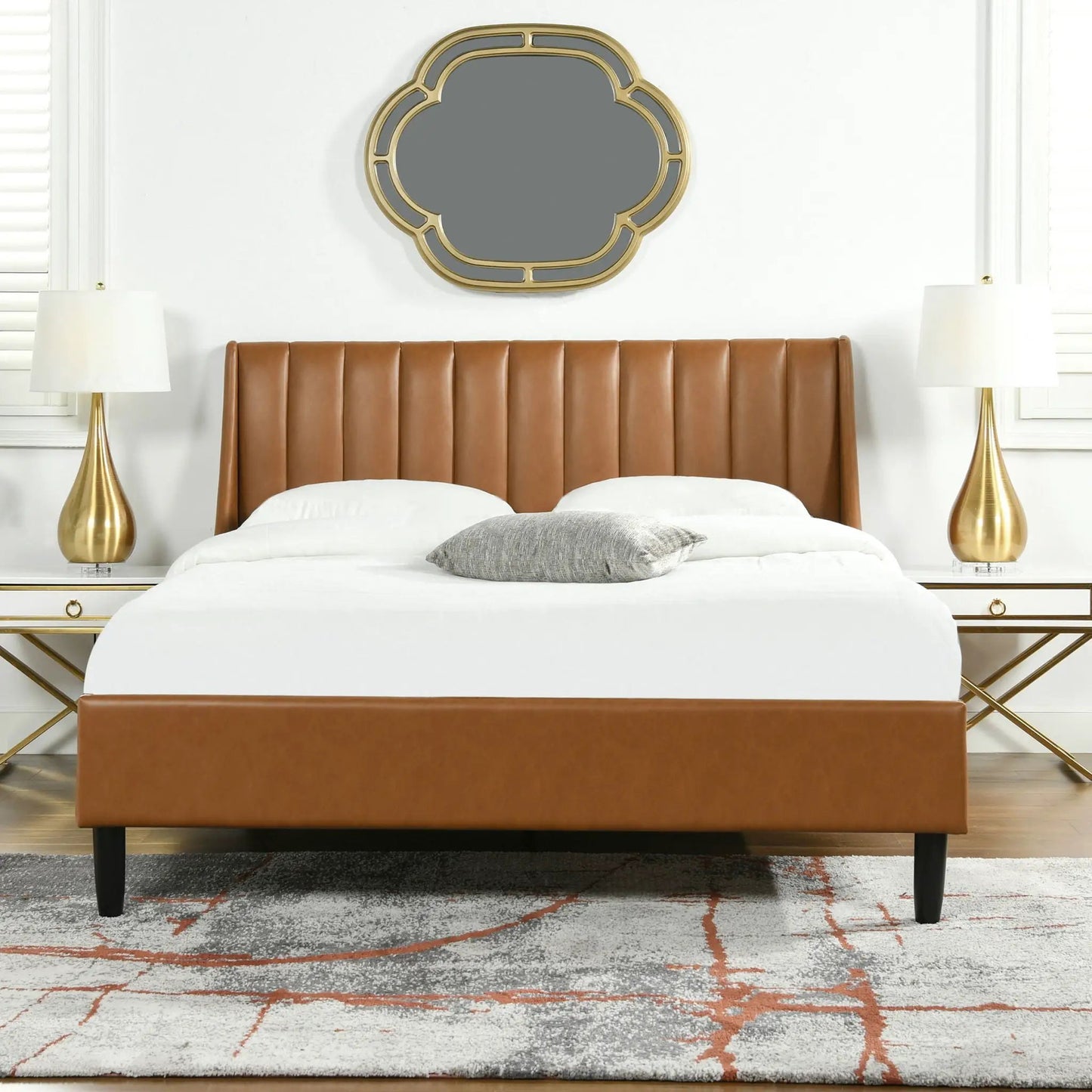 Aspen Vertical Tufted Headboard Platform Bed