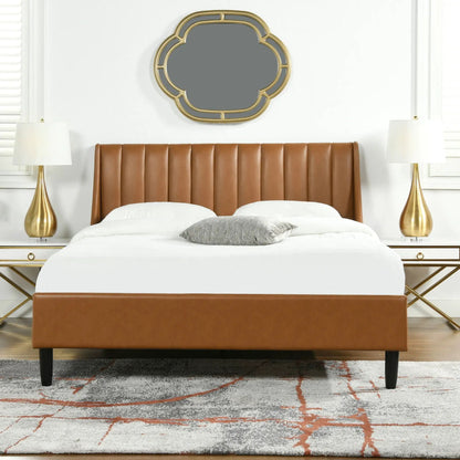 Aspen Vertical Tufted Headboard Platform Bed