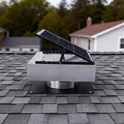 12-inch stainless steel solar roof vent fan with tilt-adjustable solar panel by HouseOfZazla on Tampa Home & Garden Store