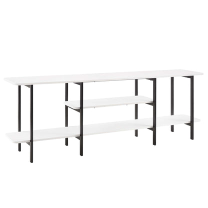 Celine 3-shelf console table with white finish and black metal legs on Tampa Home & Garden Store