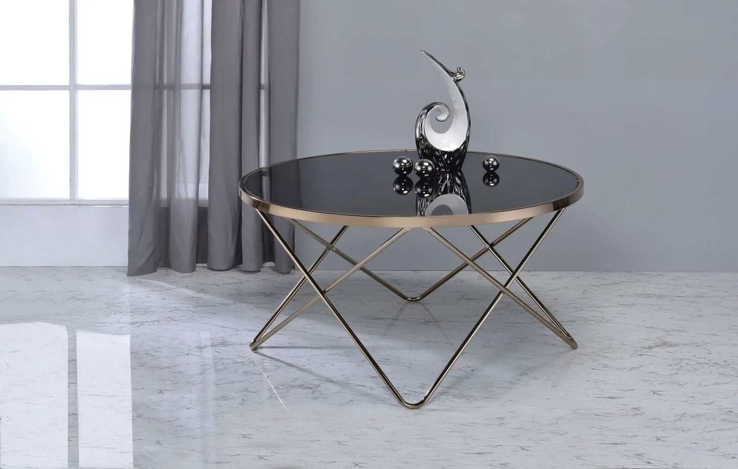 Valora Glass Coffee Table in Smoky Glass Finish