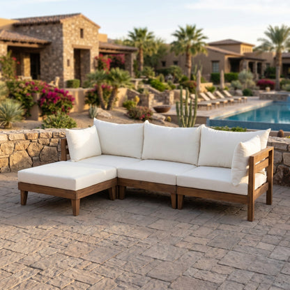 Topmax 6 Piece Acacia Wood Patio Sofa Set