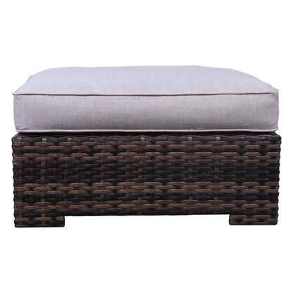 2-piece outdoor chair set with beige foam cushions on dark wicker base on Tampa Home & Garden Store