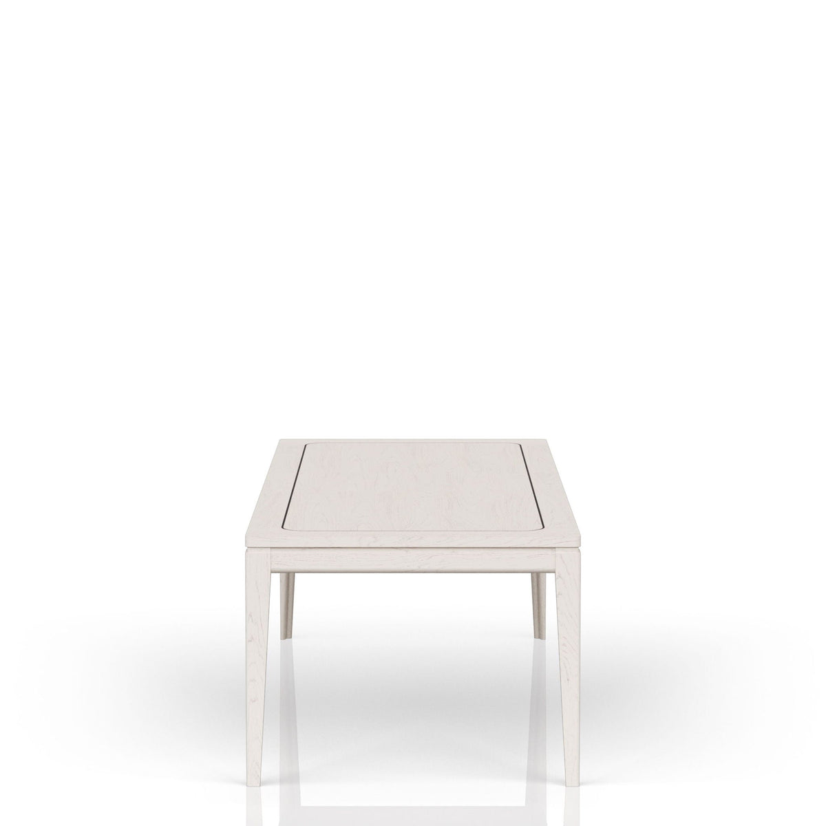 Expandable dining table with metal inlay in vanilla white by HouseOfZazla on Tampa Home & Garden Store
