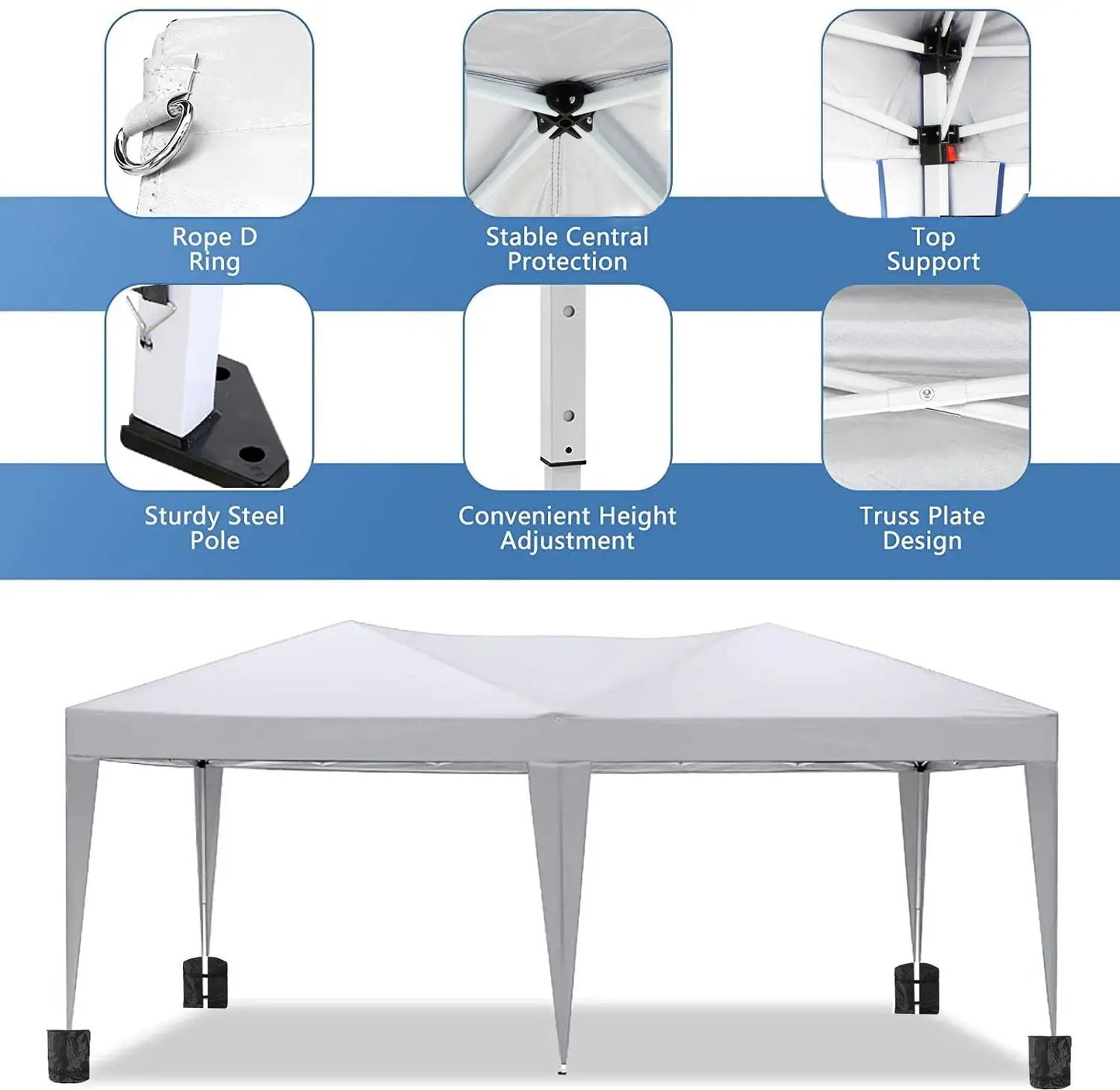 10x20 Ez Pop Up Canopy with 6 removable sidewalls and carry bag by Unique Piece Furniture; frame on Tampa Home & Garden Store