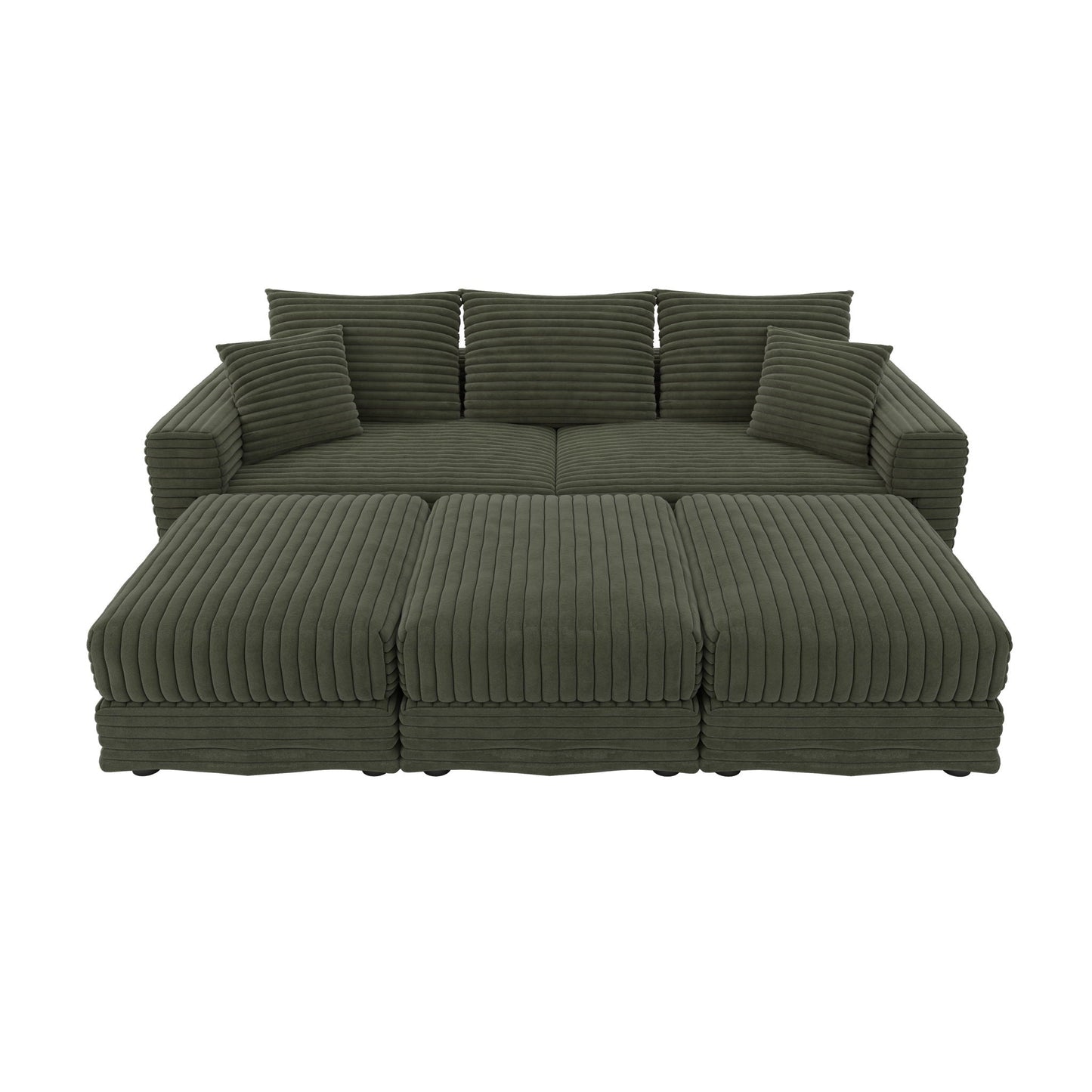 Convertible Sofa With Deep Seat and Pillows