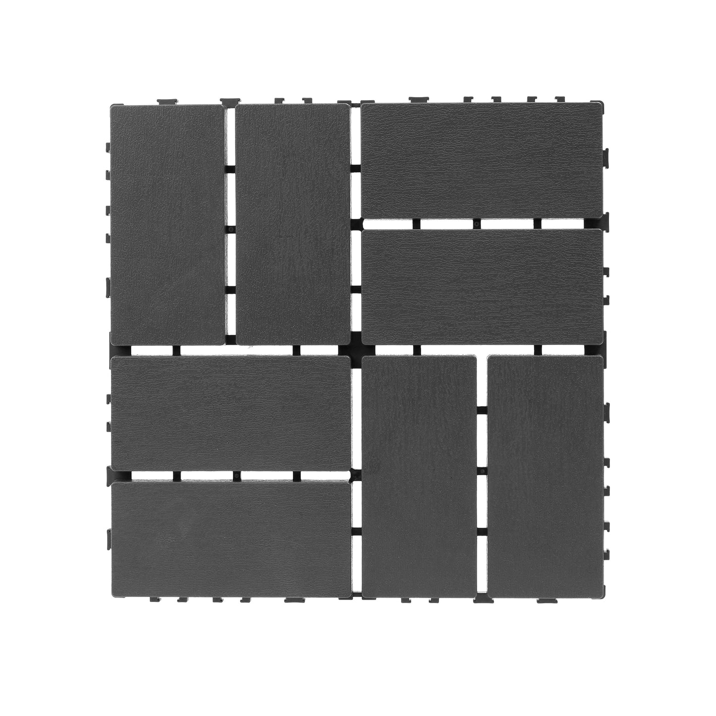 Set of 44 Plastic Interlocking Decking Tiles