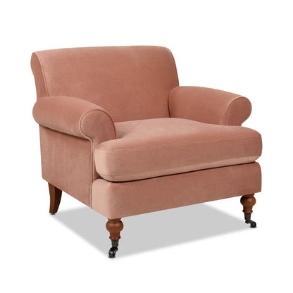 Accent Arm Chair velvet with casters, reversible cushions HouseOfZazla on Tampa Home & Garden Store