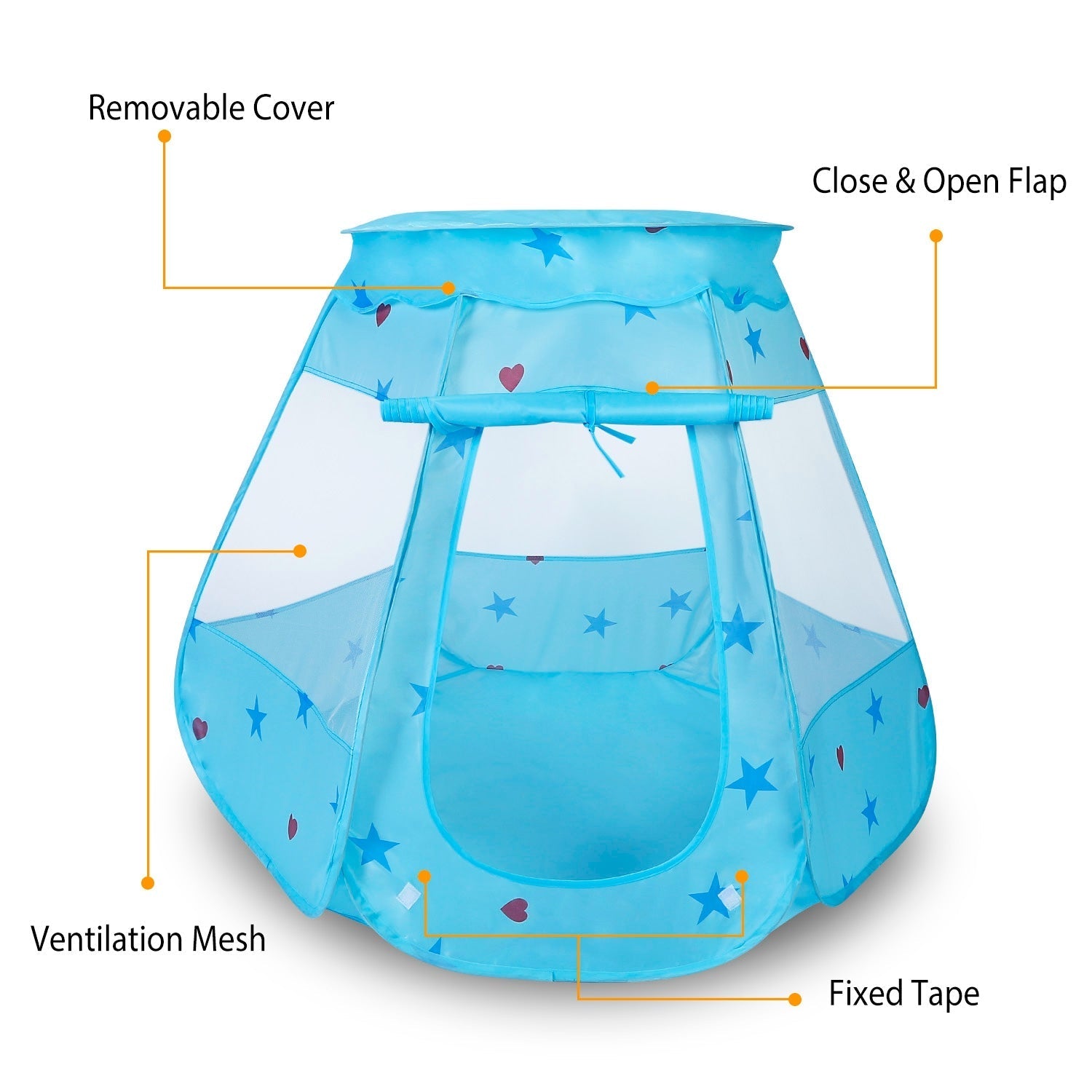 GemGear blue kids pop up castle play tent with ventilation mesh on Tampa Home & Garden Store