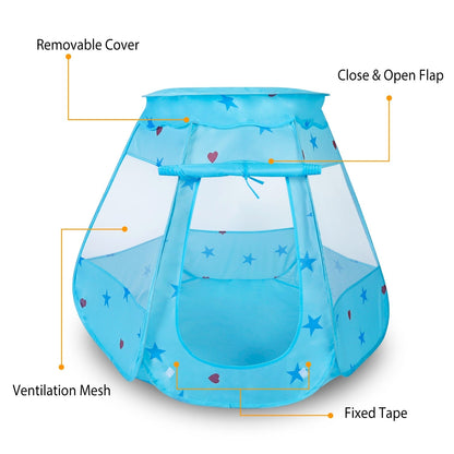 GemGear blue kids pop up castle play tent with ventilation mesh on Tampa Home & Garden Store