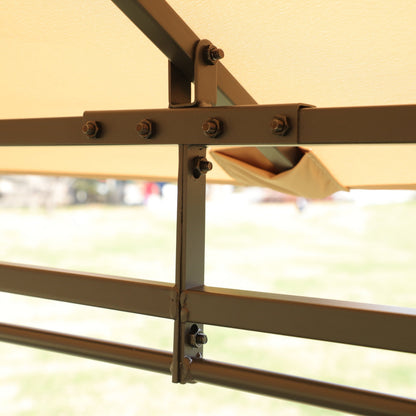 Khaki HouseOfZazla outdoor gazebo frame with bolted metal joints on Tampa Home & Garden Store