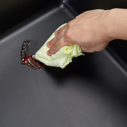 HouseOfZazla 25 Inch granite kitchen sink top mount single bowl being wiped clean by hand on Tampa Home & Garden Store