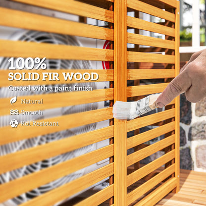 Outsunny Wood Air Fence With Storage Shelves
