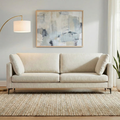 Ava - Mid Century Sofa, Upholstered, beige fabric, Unique Piece Furniture on Tampa Home & Garden Store