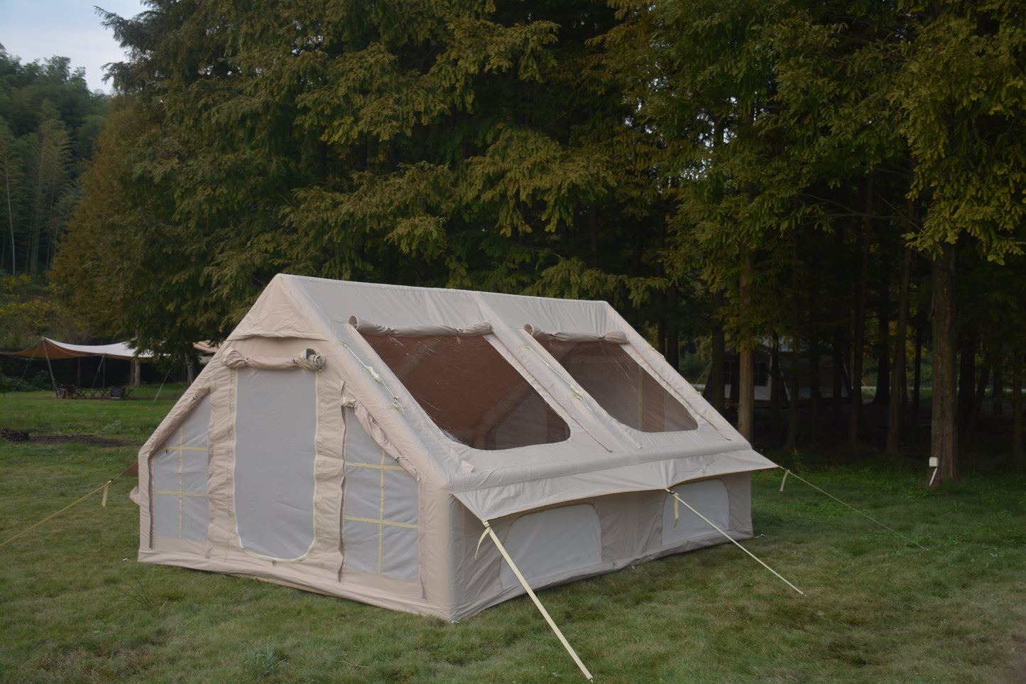 Compact Inflatable Family Tent and a Hand Pump