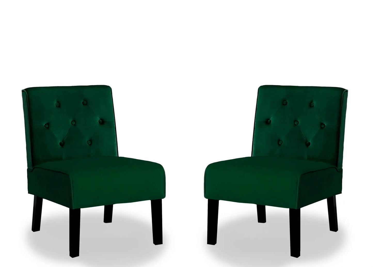 Reese armless button-tufted living room chairs, emerald velvet, set of 2 on Tampa Home & Garden Store