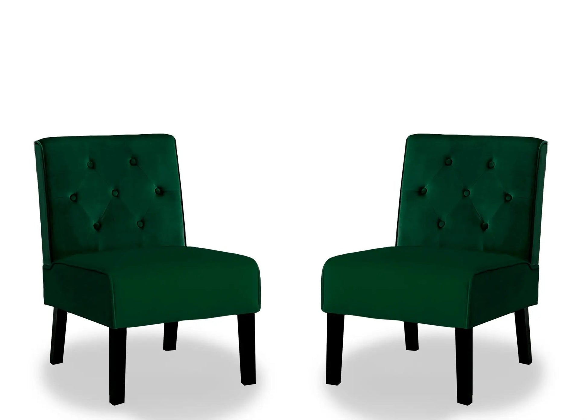 Reese armless button-tufted living room chairs, emerald velvet, set of 2 on Tampa Home & Garden Store