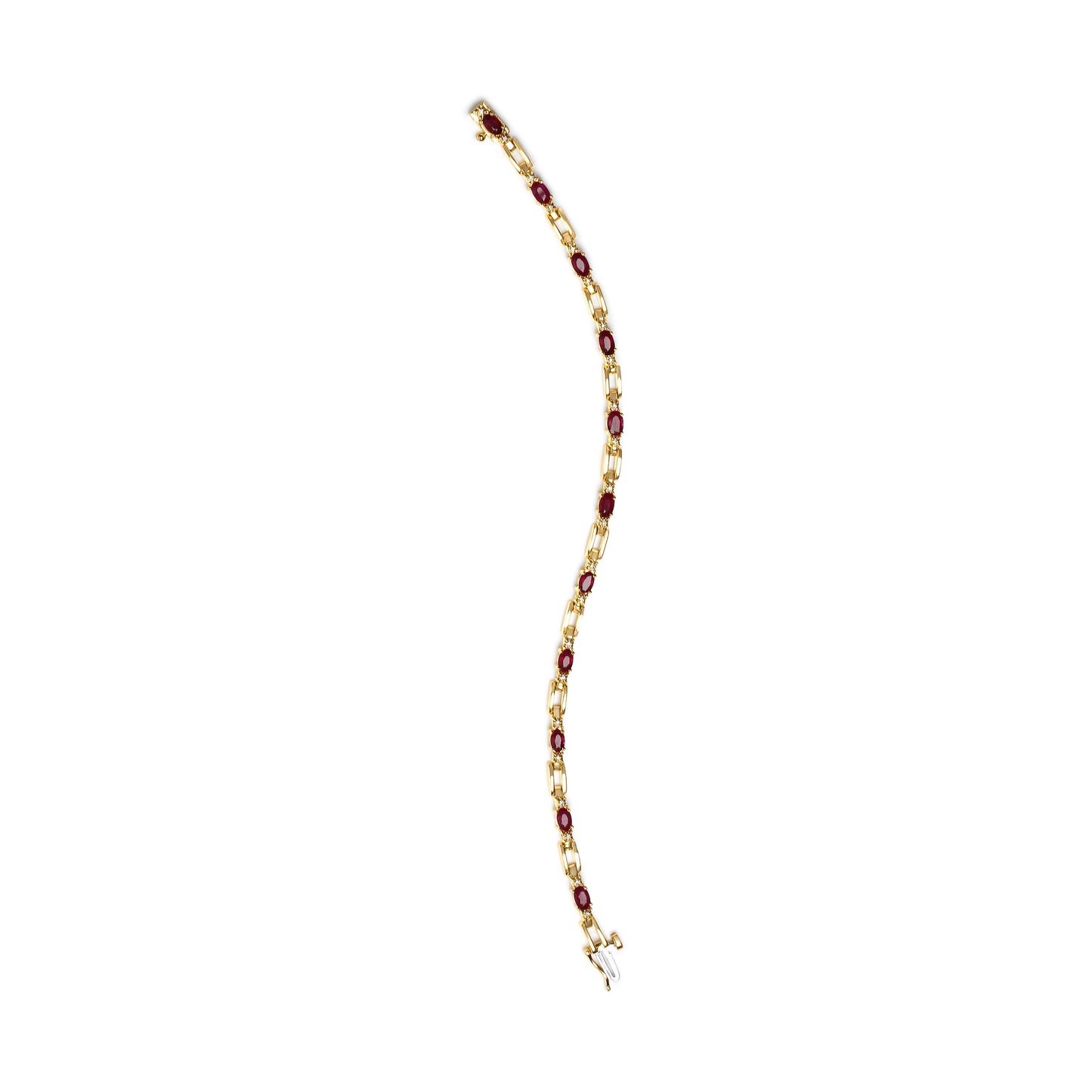 10K yellow gold oval ruby and diamond bracelet, H-I color SI1-SI2, size 7, Bids.com on Tampa Home & Garden Store
