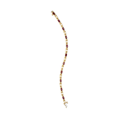 10K yellow gold oval ruby and diamond bracelet, H-I color SI1-SI2, size 7, Bids.com on Tampa Home & Garden Store