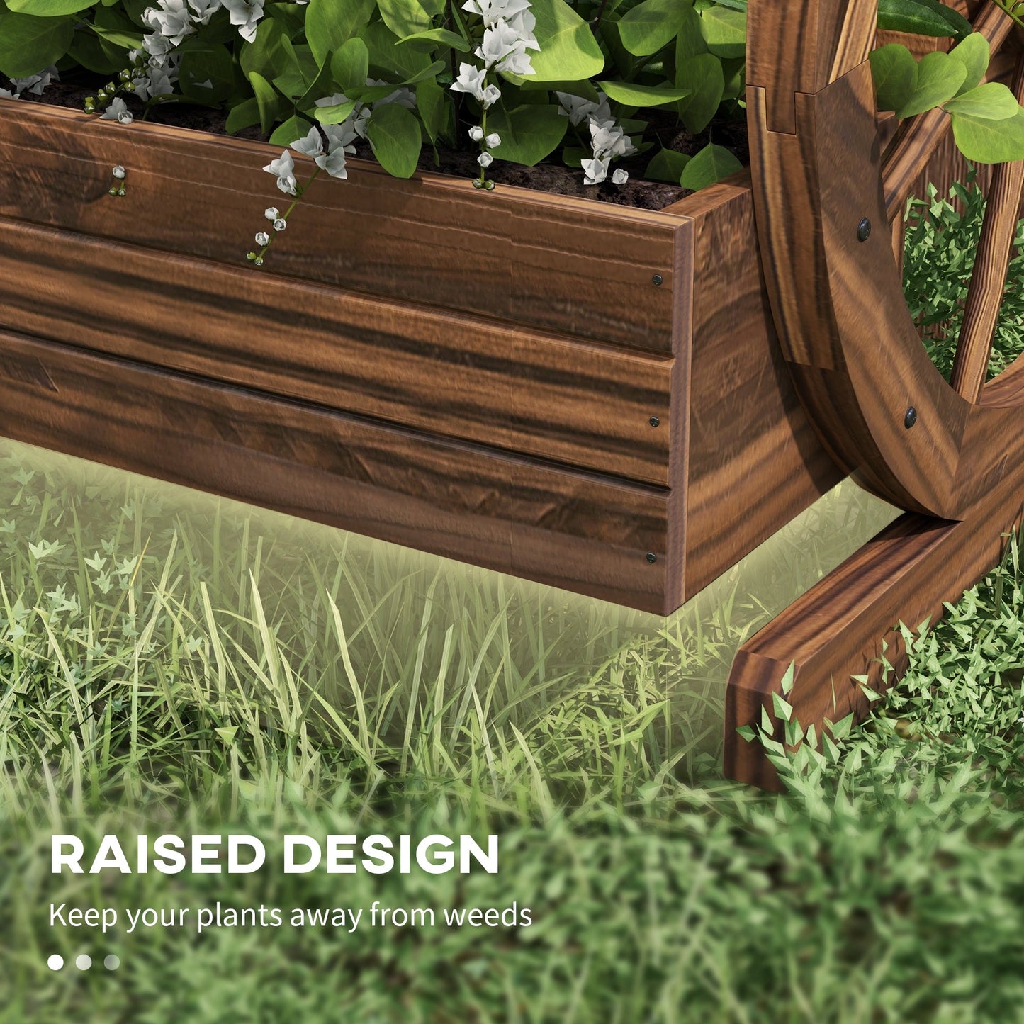 Vintage Wooden Wagon Planter and Garden Bed