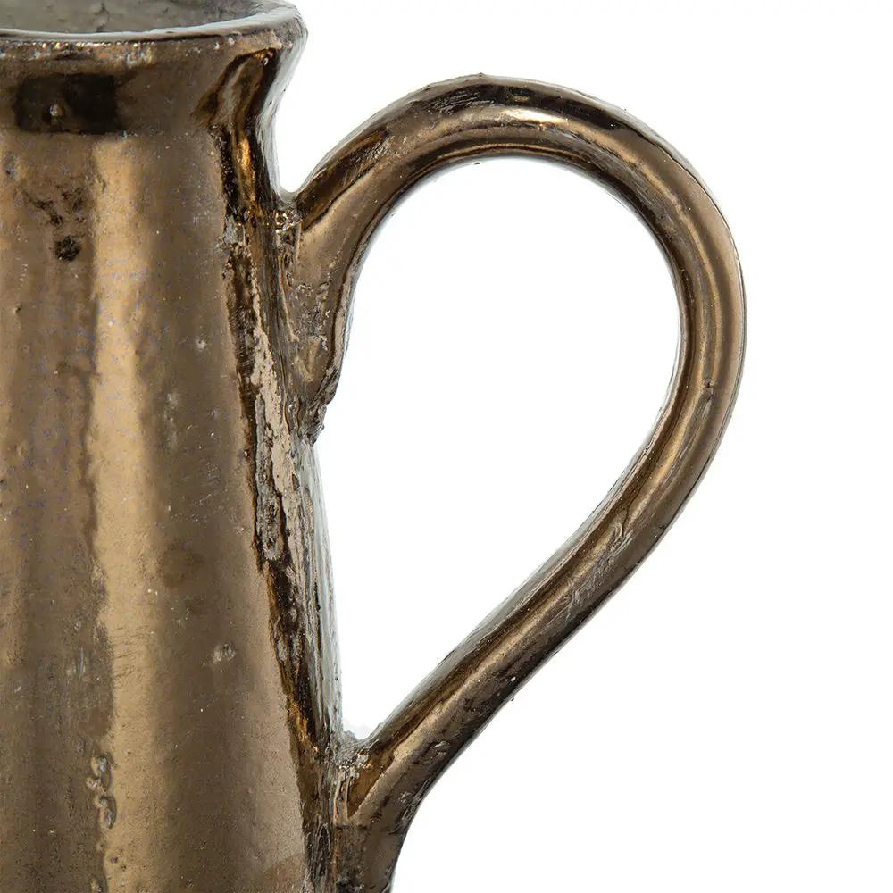 Candia Terracotta Pitcher by Unique Piece Furniture, brown ceramic with curved handle on Tampa Home & Garden Store