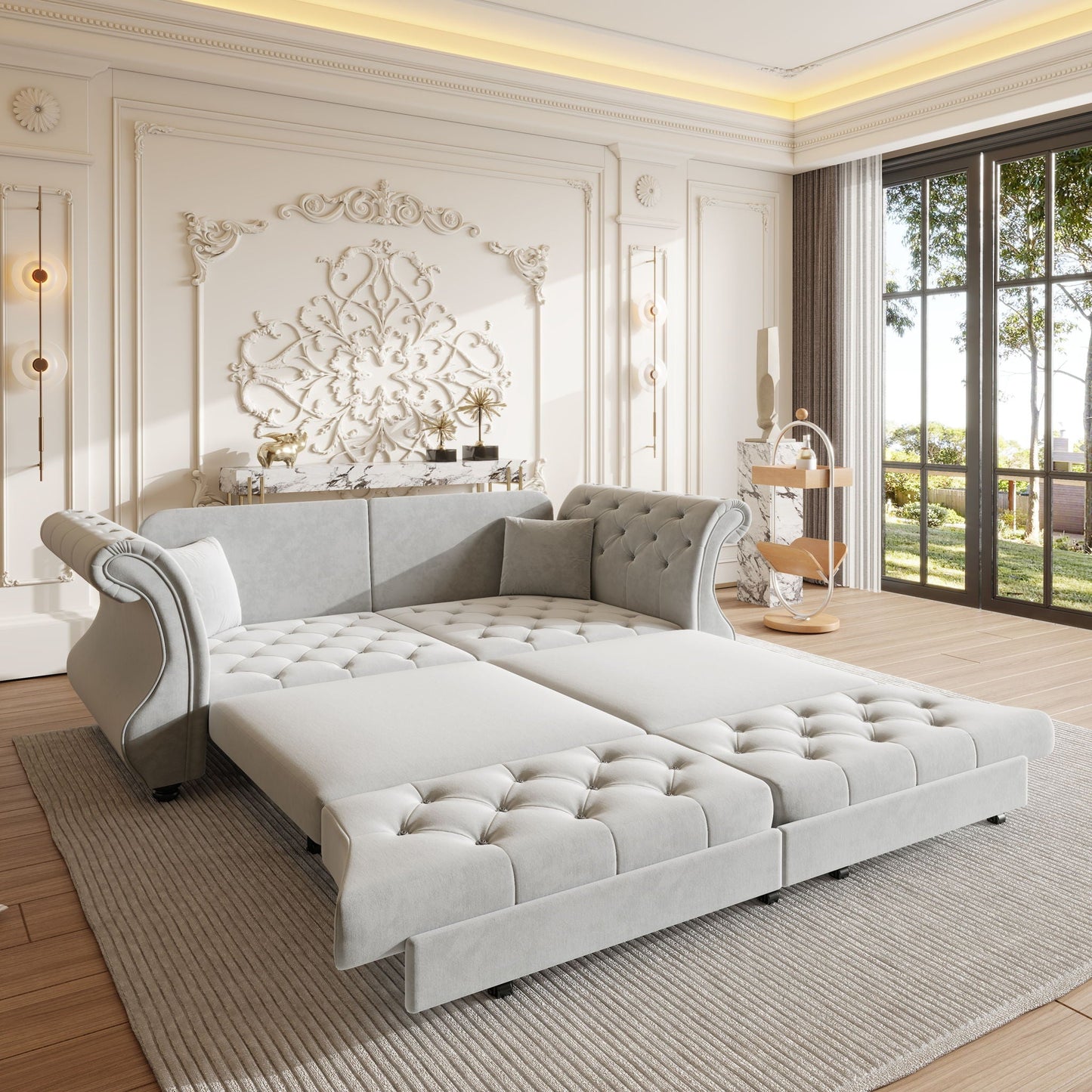 Oversized Chesterfield Sofa and a Pull Out Bed