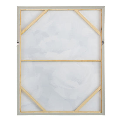Sarah Framed Floral Wall Art back view with wood stretcher bars and light gray frame on Tampa Home & Garden Store