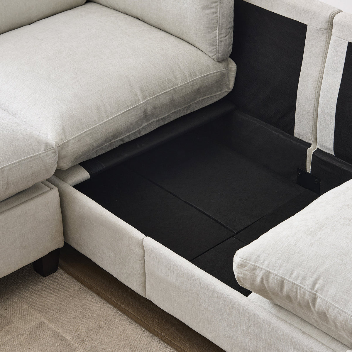 Dark Brown Chenille Sofa and Sectional Couch