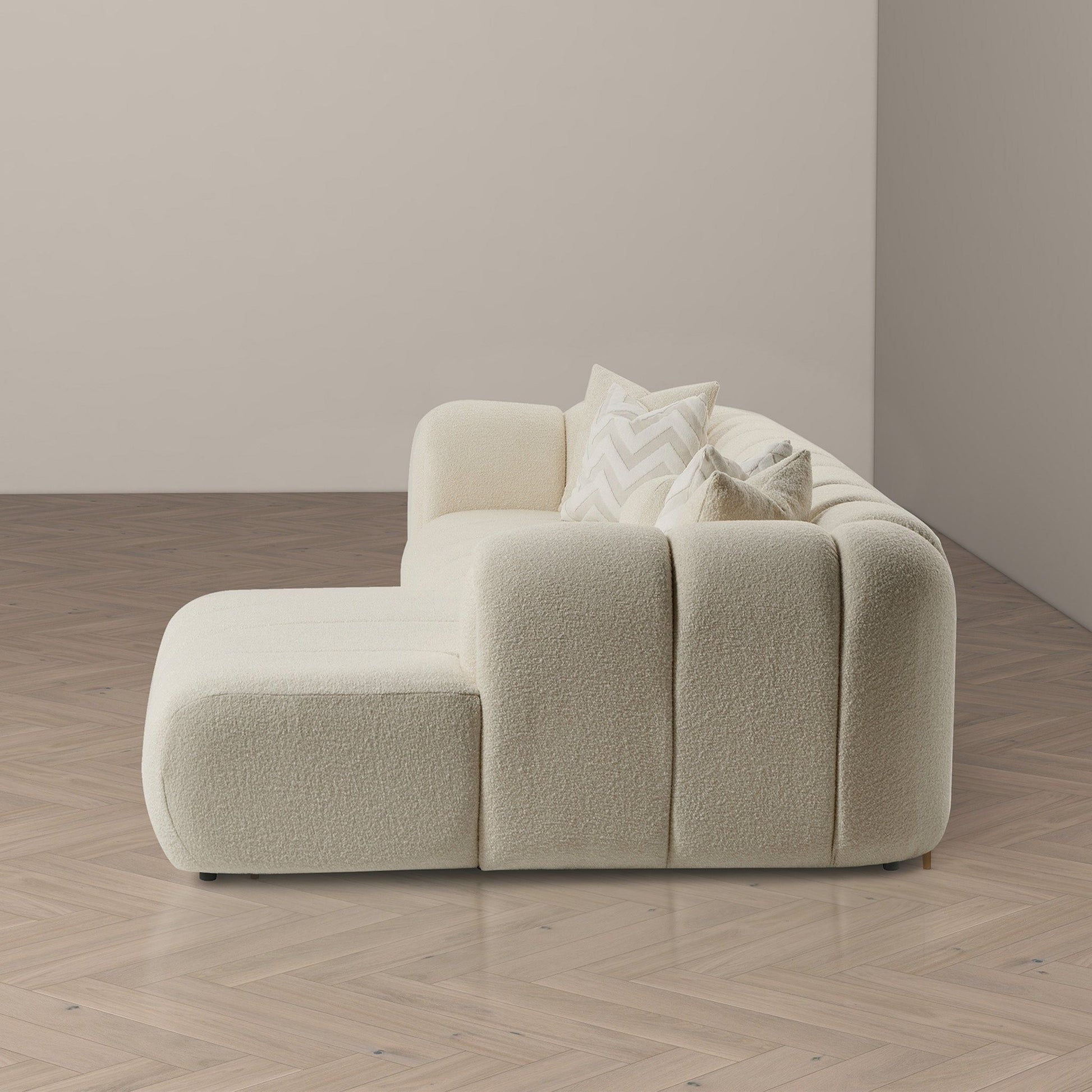 Beatrice ivory modern tufted right sectional sofa by HouseOfZazla on Tampa Home & Garden Store