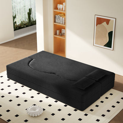 Floor futon sofa by HouseOfZazla with 2 pillows, twin-size convertible mattress on Tampa Home & Garden Store