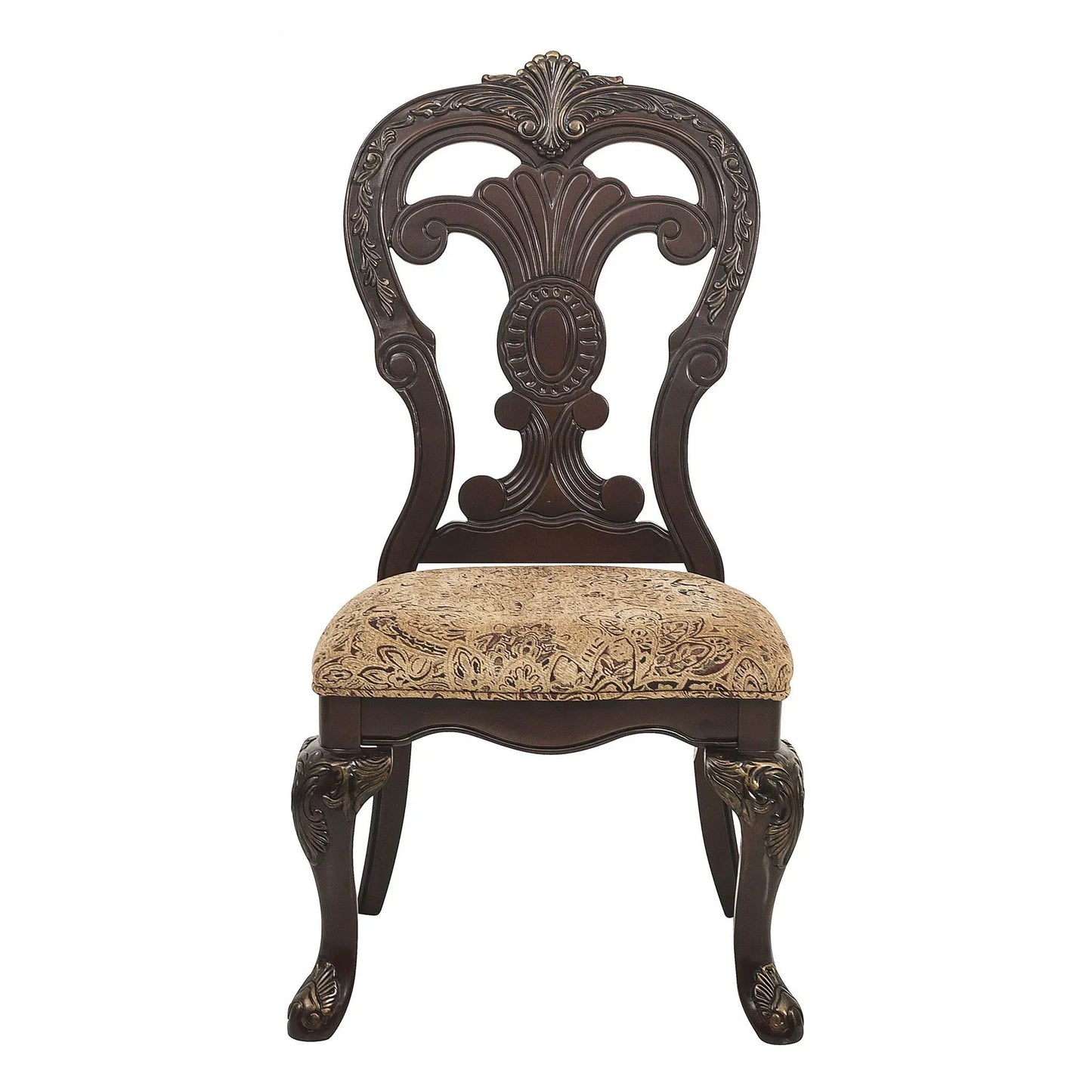 Side Chairs 2 Piece Set Cherry Upholstered Dining