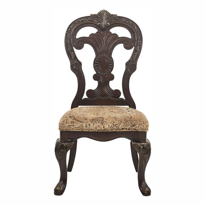 Side Chairs 2 Piece Set Cherry Upholstered Dining