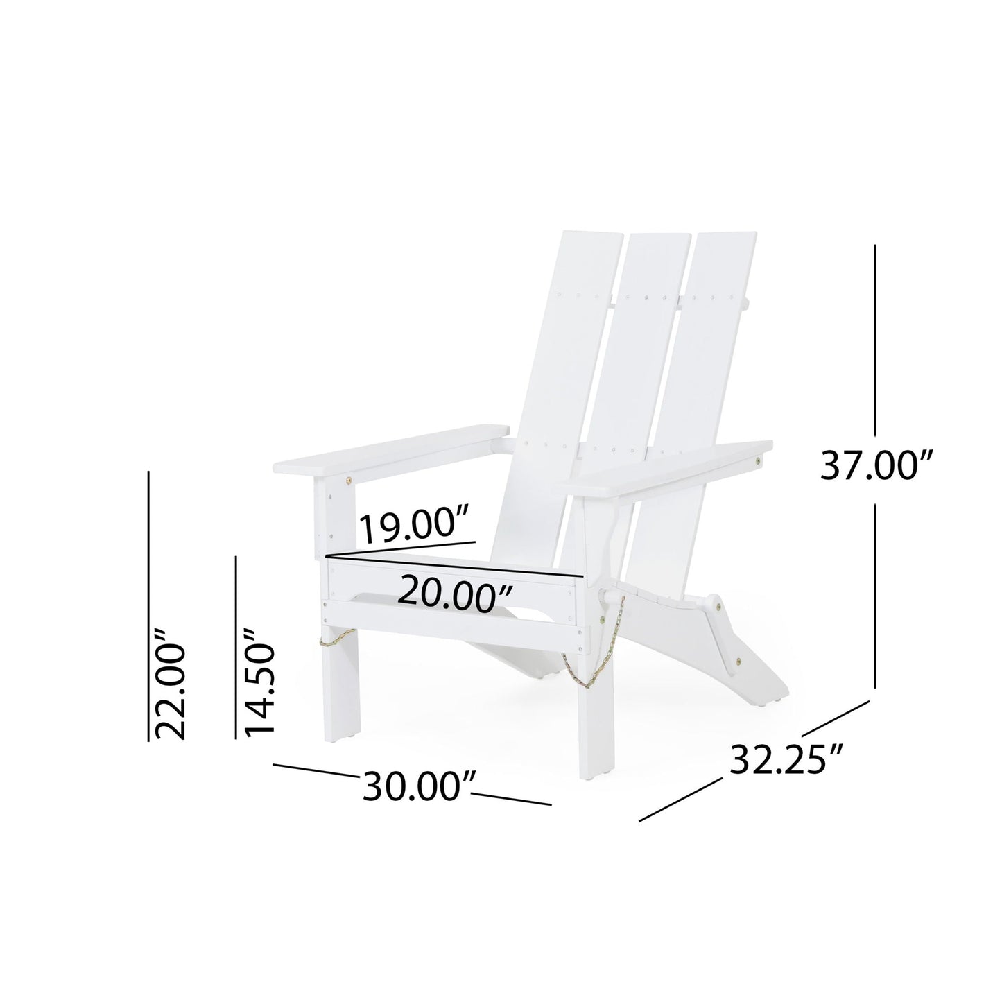 Aurascape outdoor foldable Adirondack chairs set of 3, white by HouseOfZazla on Tampa Home & Garden Store