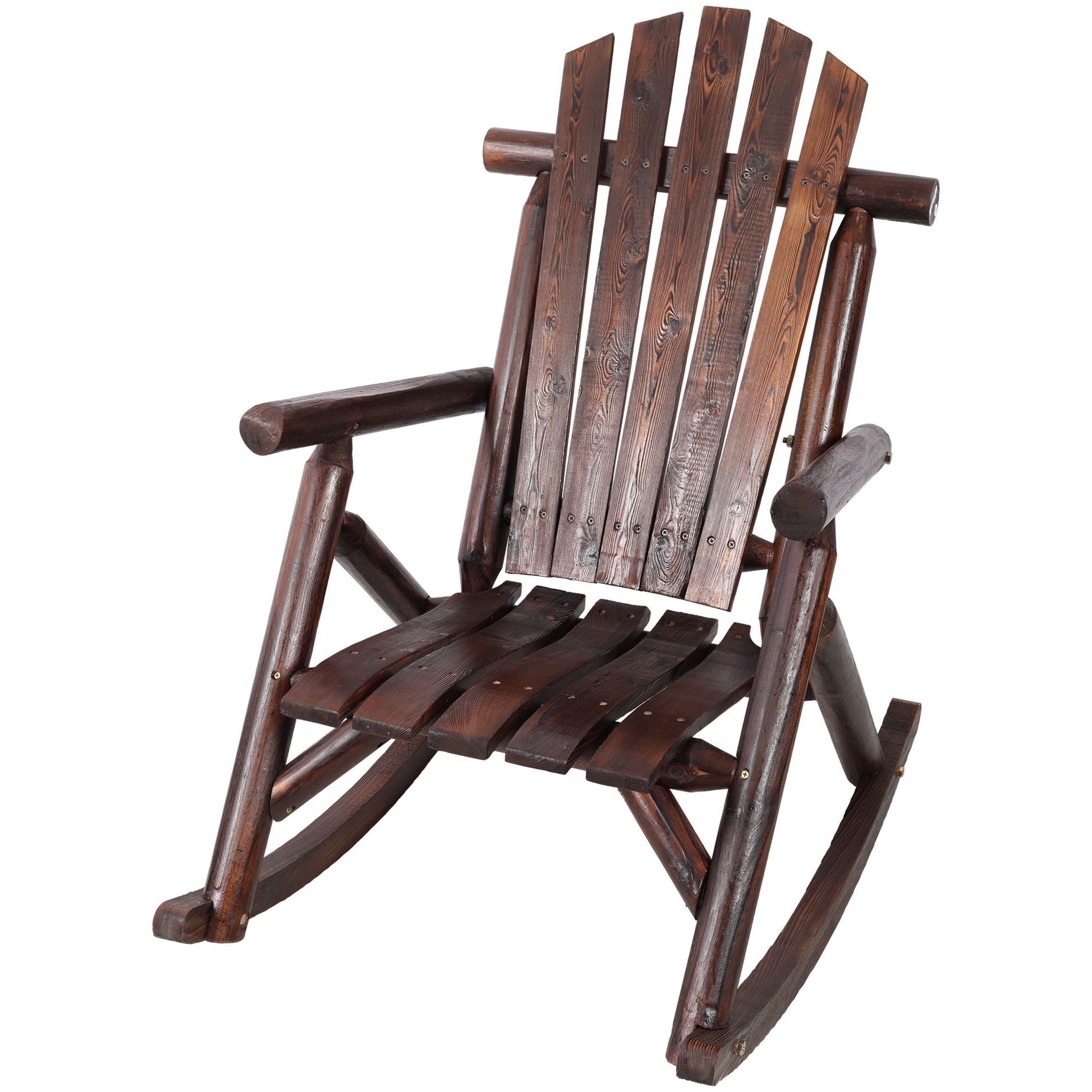 Durable Wooden Porch Rocker fir wood dark finish HouseOfZazla on Tampa Home & Garden Store