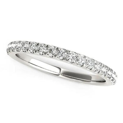 14k white gold pave diamond wedding ring with a pavé band, 1/4 cttw, by Bids.com on Tampa Home & Garden Store