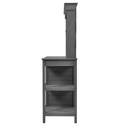 Topmax 66'' outdoor potting bench, graywashed wood with tall back panel and shelf on Tampa Home & Garden Store