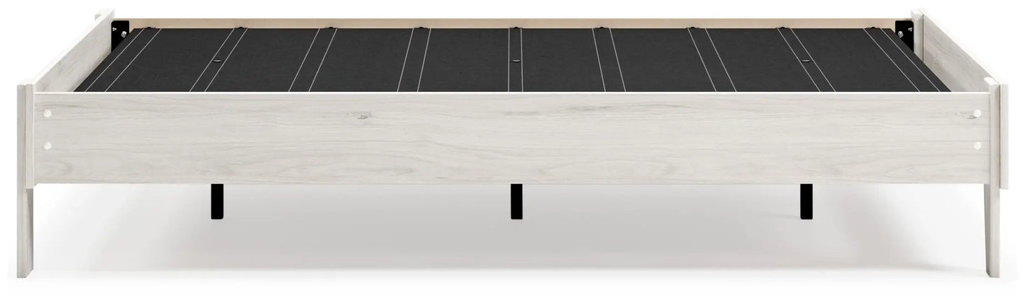 Socalle Platform Bed in lightwashed wood with black slat deck by Unique Piece Furniture on Tampa Home & Garden Store