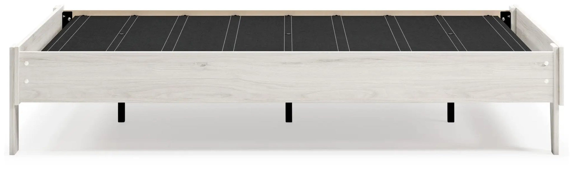 Socalle Platform Bed in lightwashed wood with black slat deck by Unique Piece Furniture on Tampa Home & Garden Store