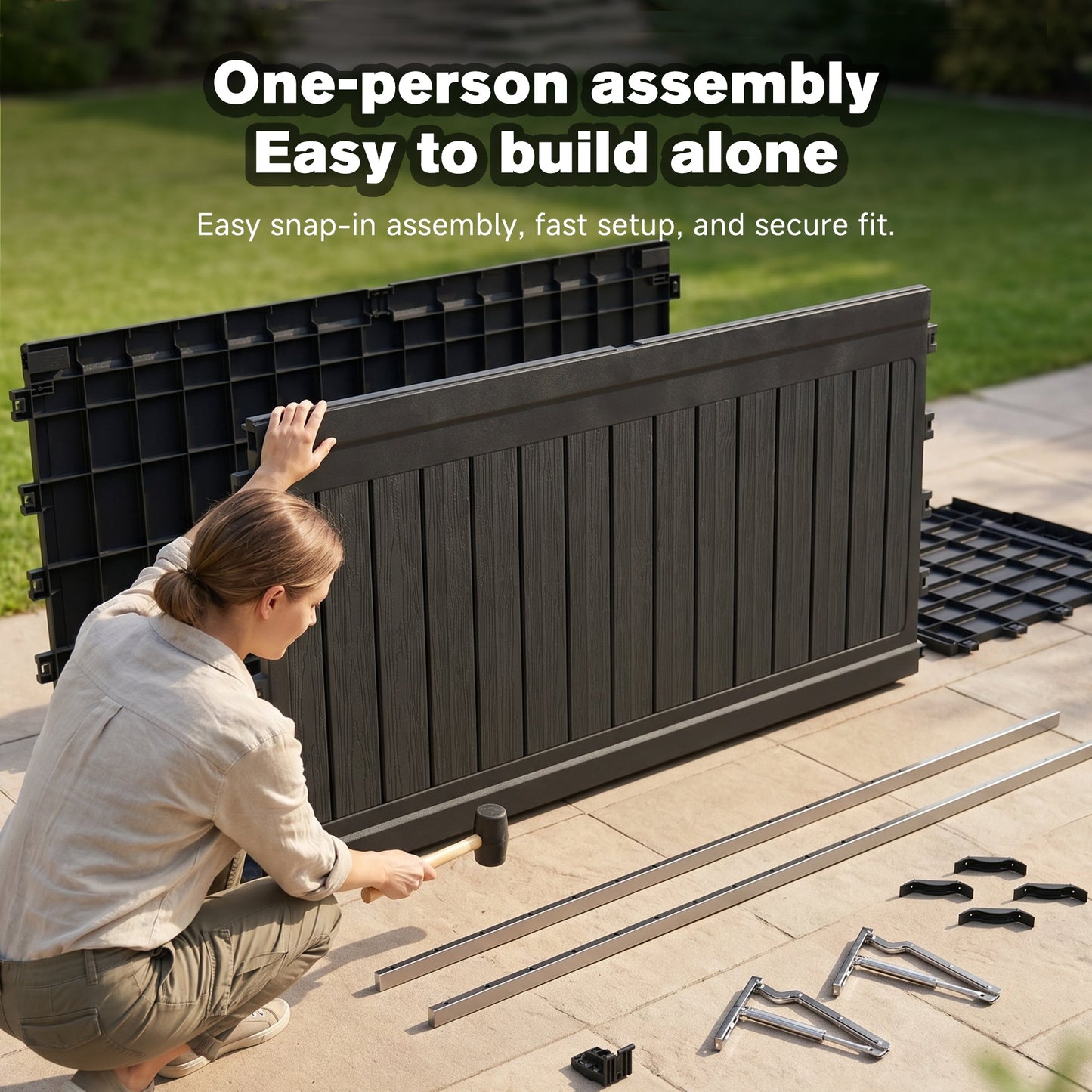 260 Gallon Outdoor Storage Deck Box With Lid And Lock