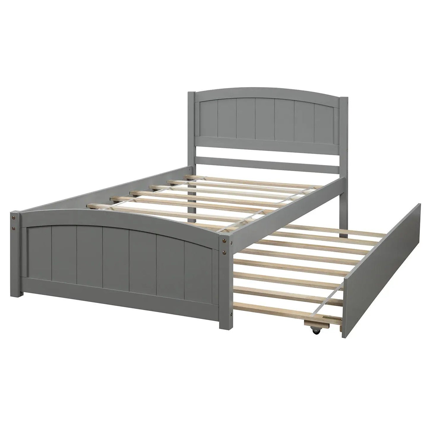 Platform Bed and Headboard With Footboard Slats