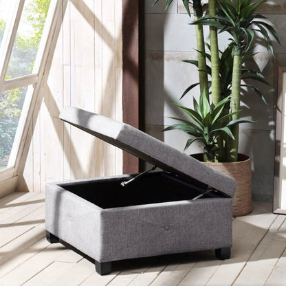 Aspen ottoman storage in grey fabric with soft-close lid by Unique Piece Furniture on Tampa Home & Garden Store